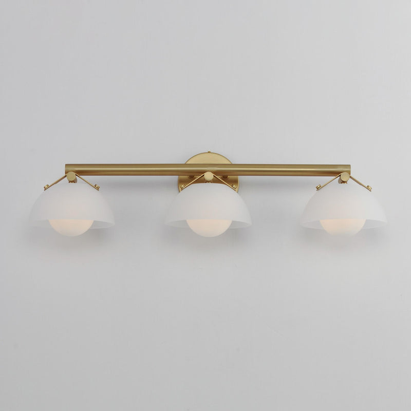 Studio M SM31003FTNAB Domain 3-Light - Frost/Brass Bath Vanity in Natural Aged Brass by Mat Sanders