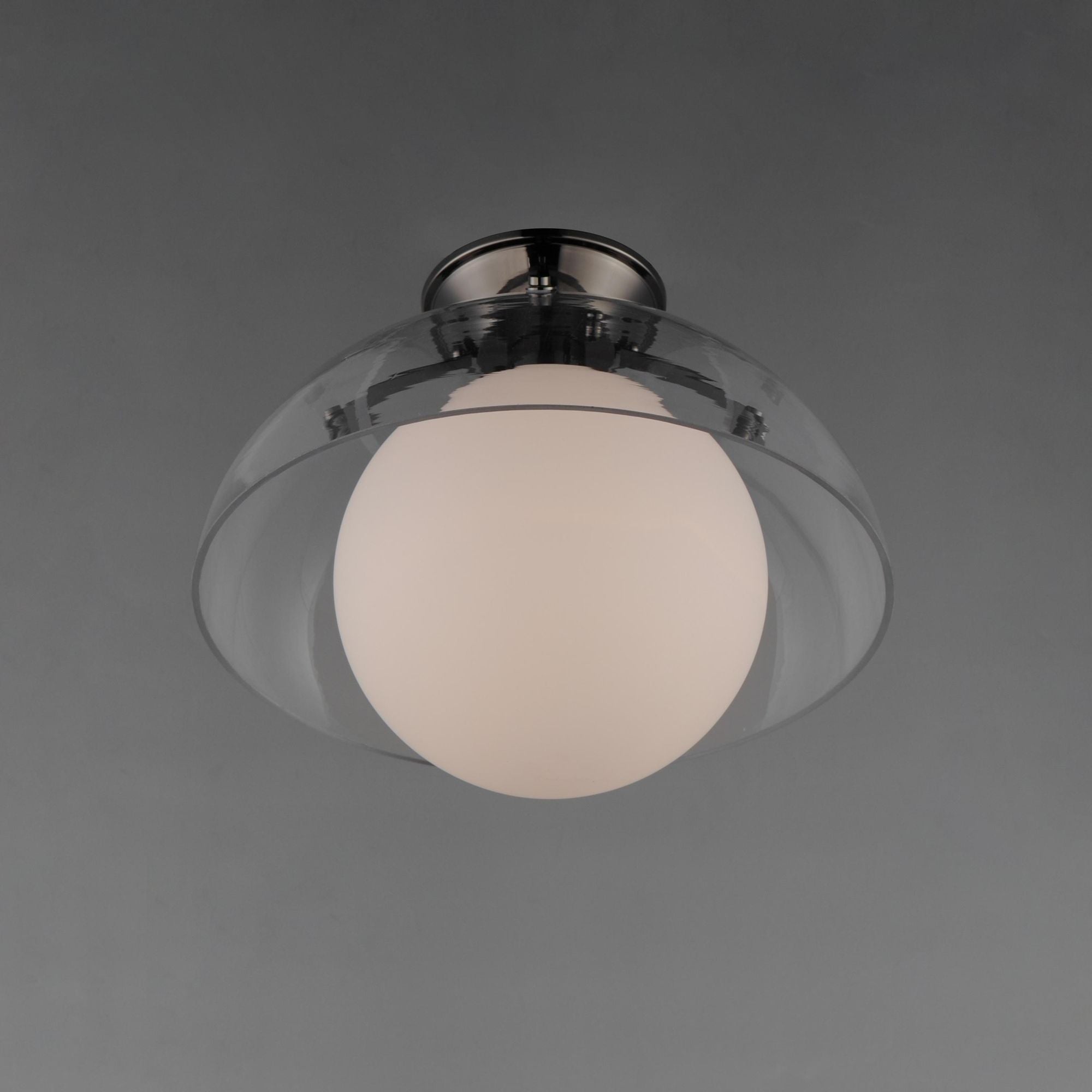 Studio M SM31009CLBC Domain 14" Semi - Clear/Black Nickel Flush Mount in Black Chrome by Mat Sanders