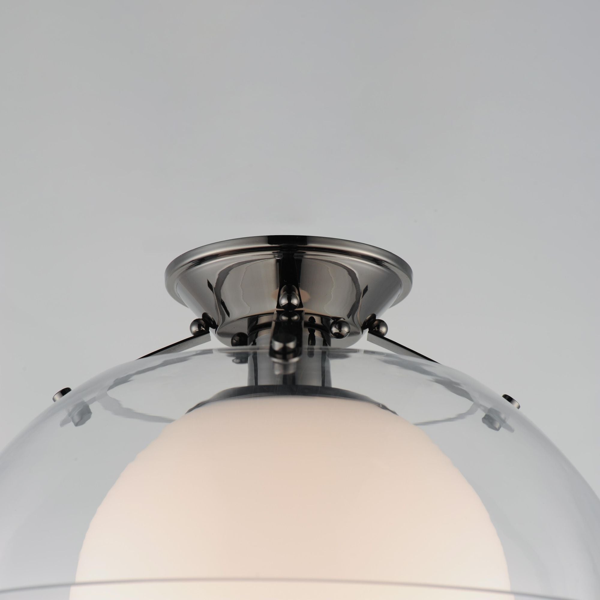 Studio M SM31009CLBC Domain 14" Semi - Clear/Black Nickel Flush Mount in Black Chrome by Mat Sanders