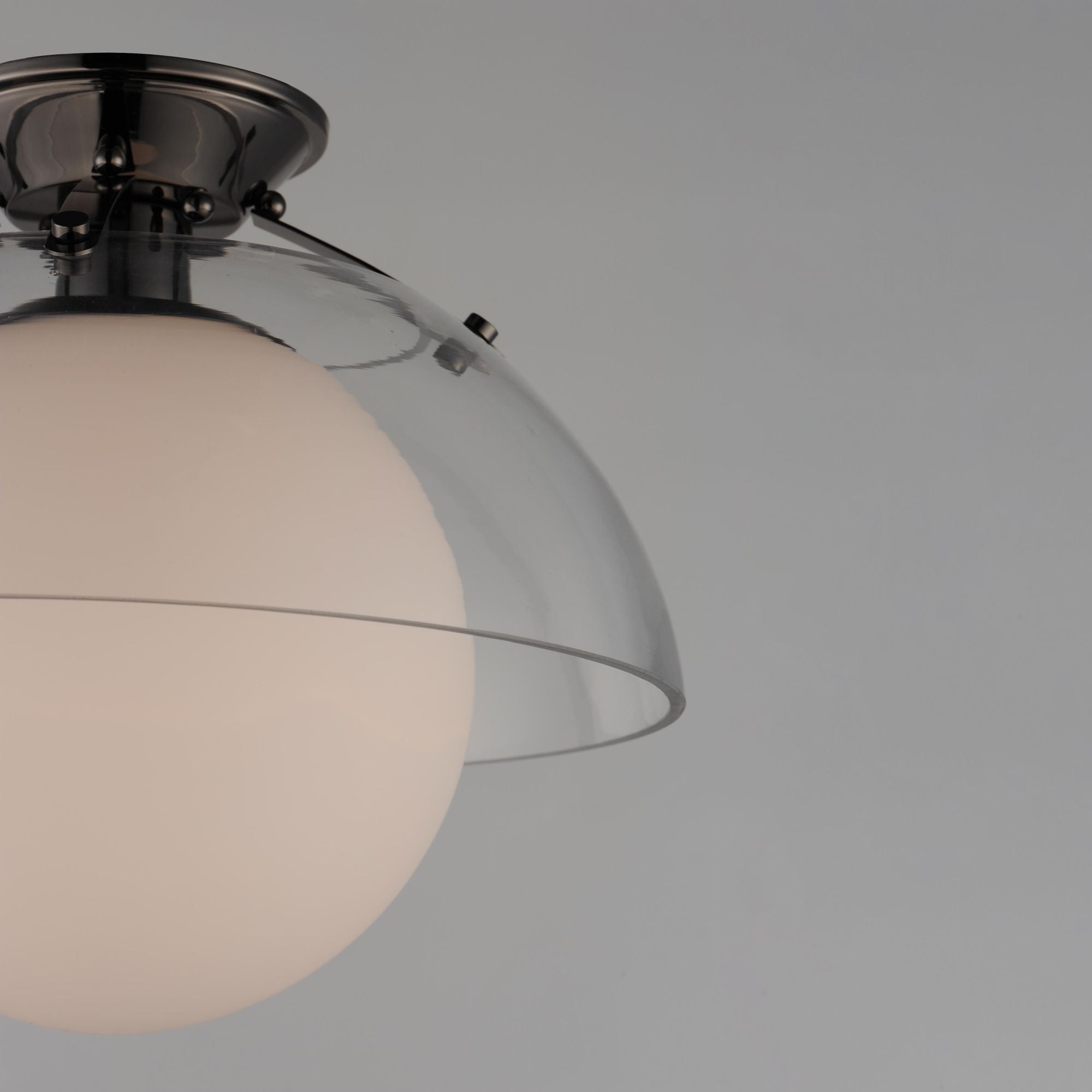 Studio M SM31009CLBC Domain 14" Semi - Clear/Black Nickel Flush Mount in Black Chrome by Mat Sanders