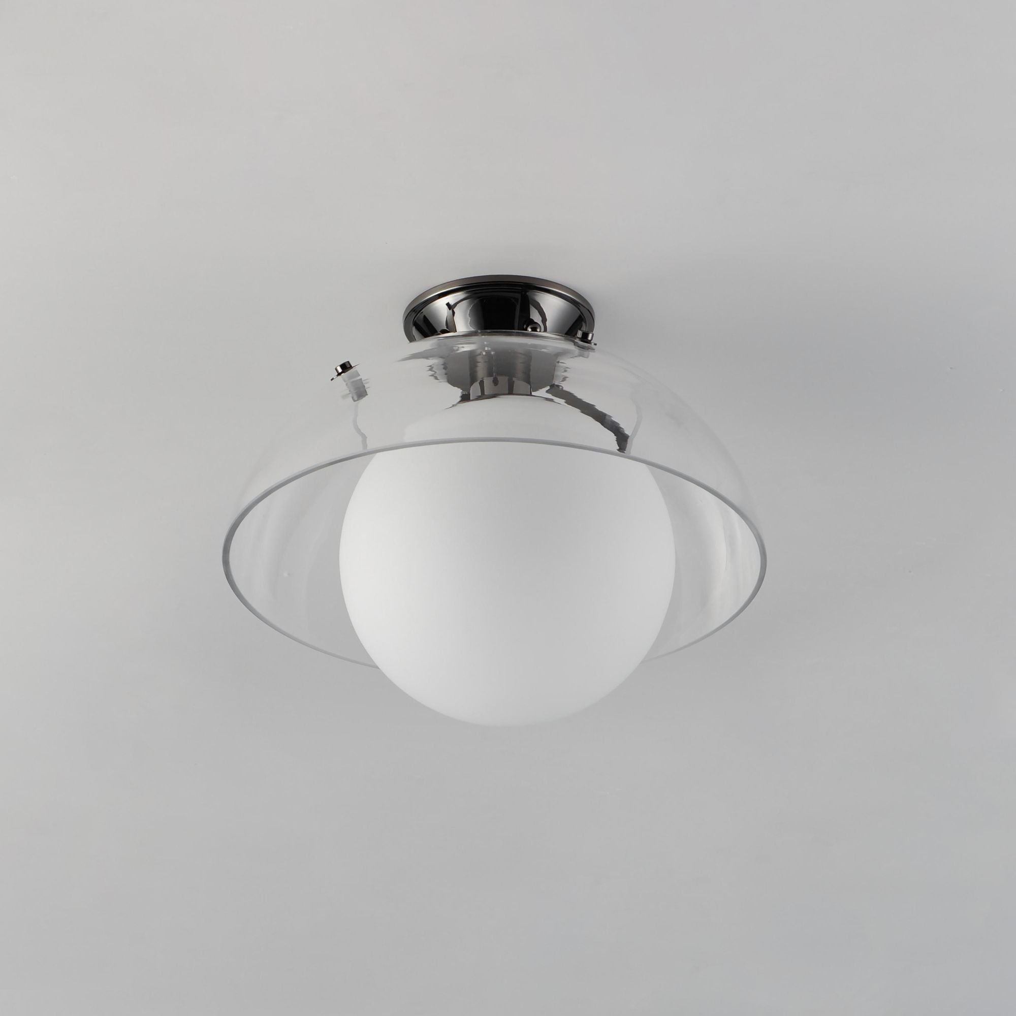 Studio M SM31009CLBC Domain 14" Semi - Clear/Black Nickel Flush Mount in Black Chrome by Mat Sanders