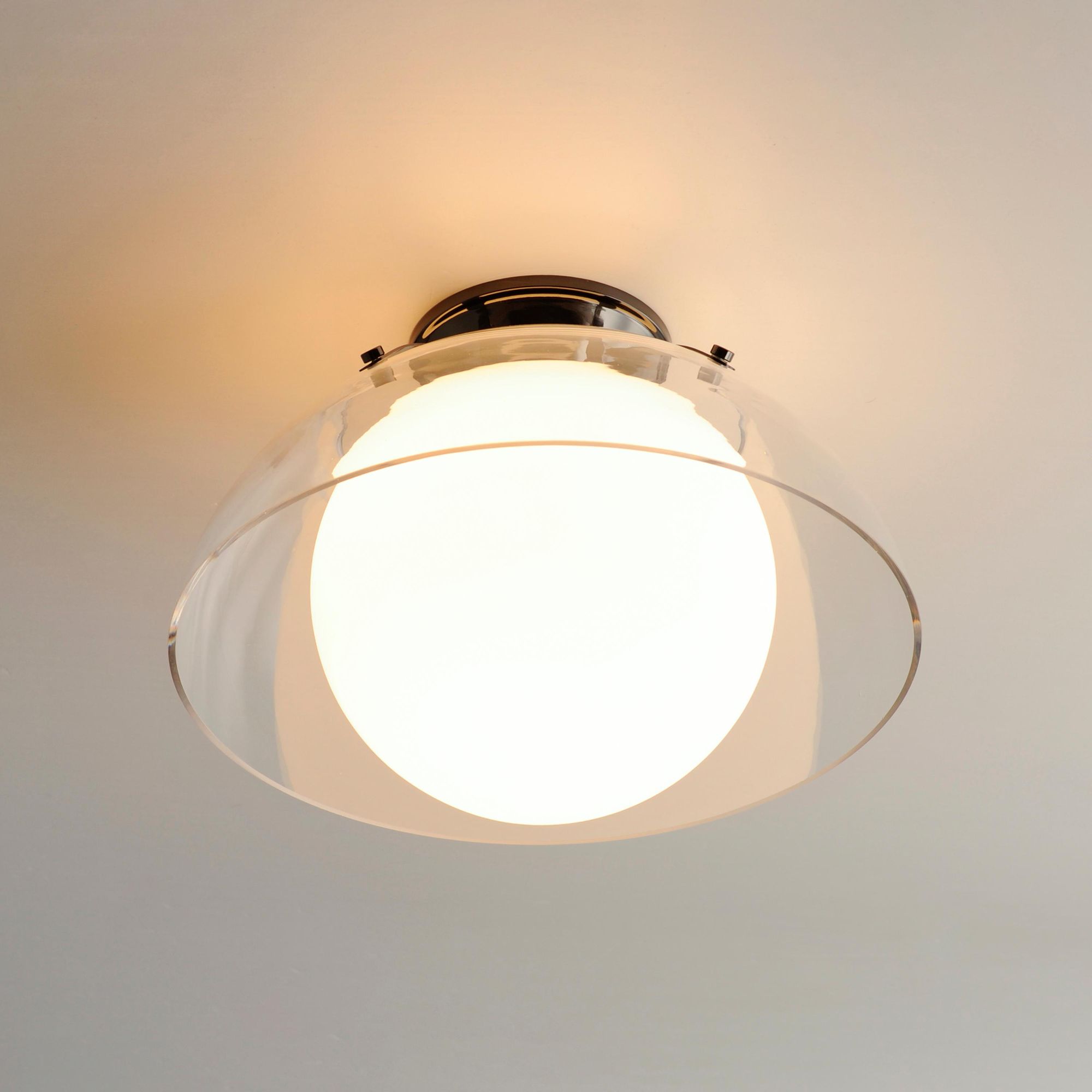 Studio M SM31009CLBC Domain 14" Semi - Clear/Black Nickel Flush Mount in Black Chrome by Mat Sanders