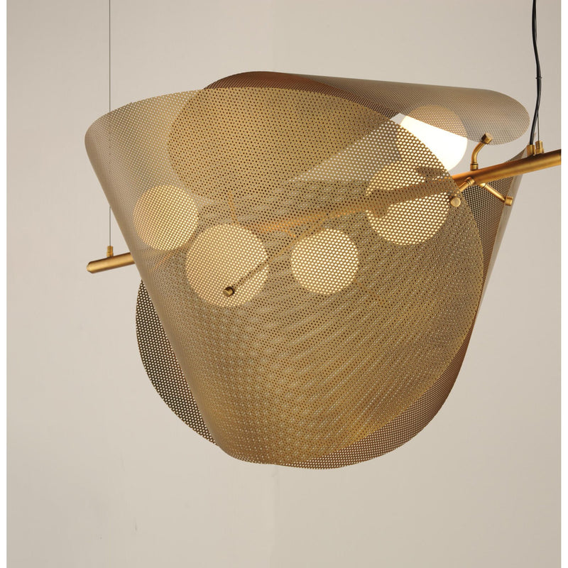 Studio M SM32305SWNAB Chips 5-Light - Brass Linear Pendant in Natural Aged Brass by Mat Sanders