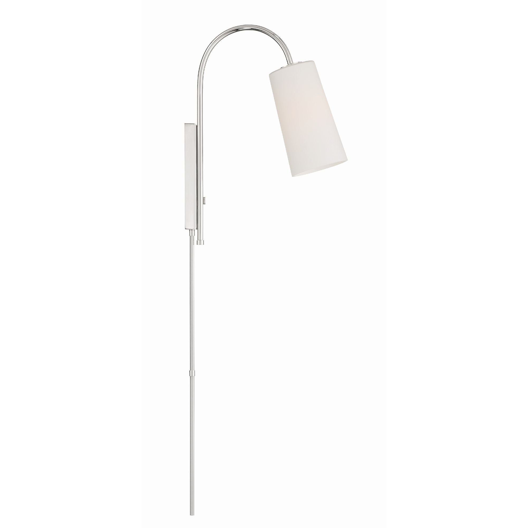 Alexa 1 Light Polished Nickel Task Sconce Glass Shade 5"W x 18.5"H x 13.25"D