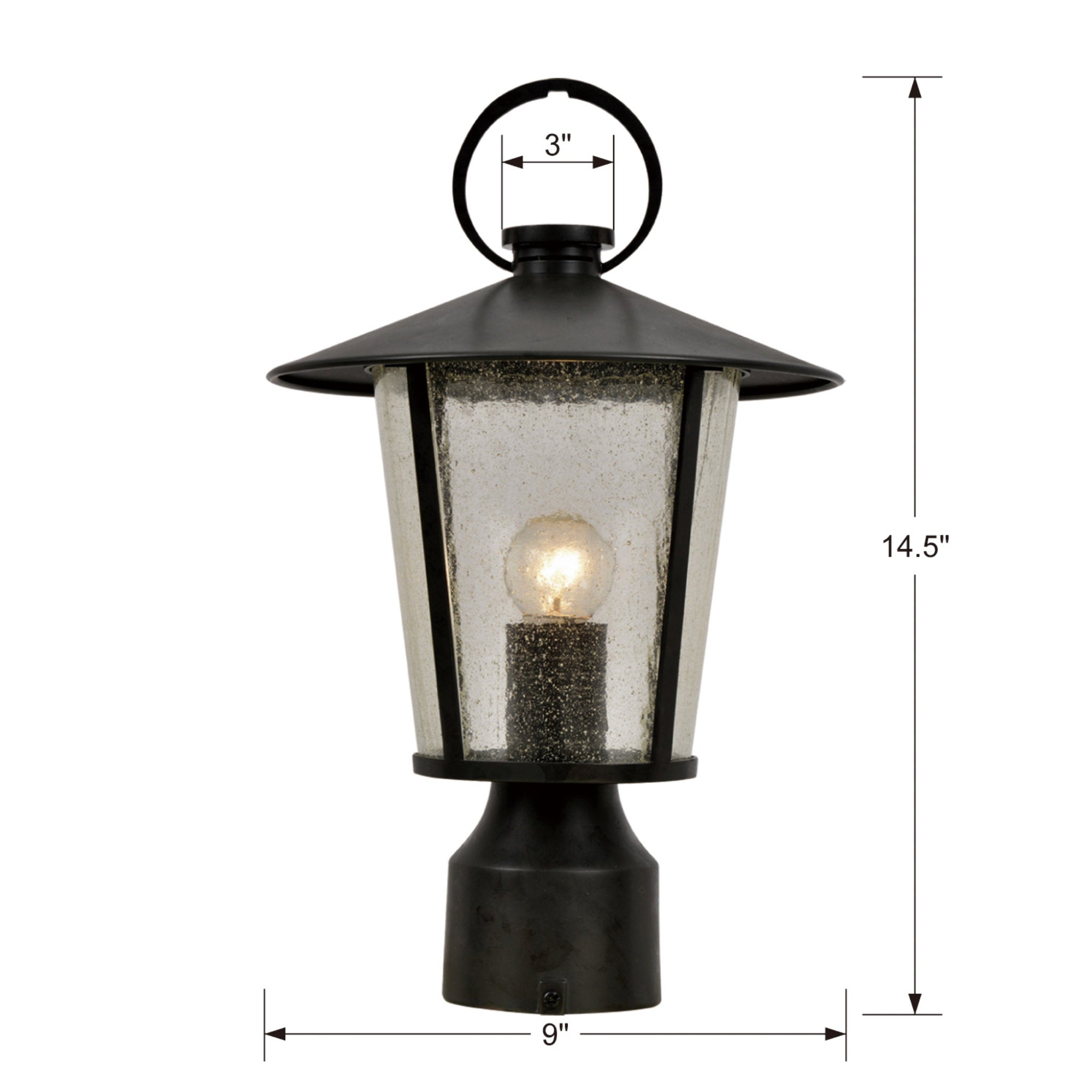 Crystorama AND-9207-SD-MK Andover Outdoor Lantern Post in Matte Black