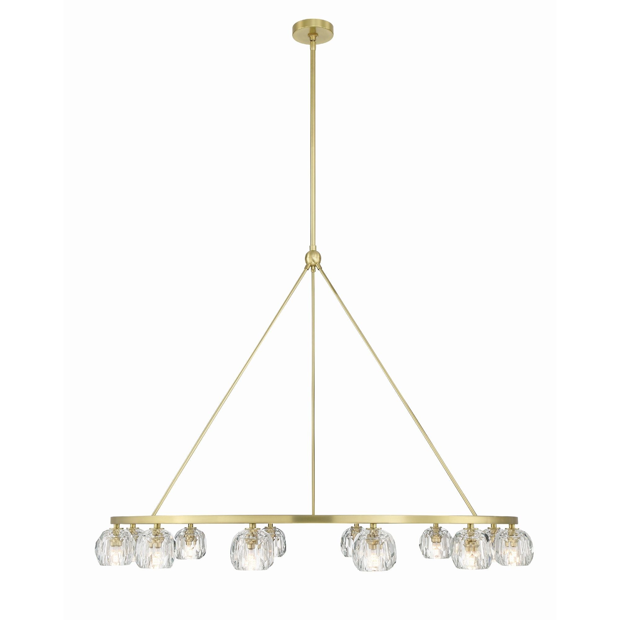Aragon 12 Light LED Soft Brass Chandelier Faceted Cut Crystal 48"W x 32"H x 48"D