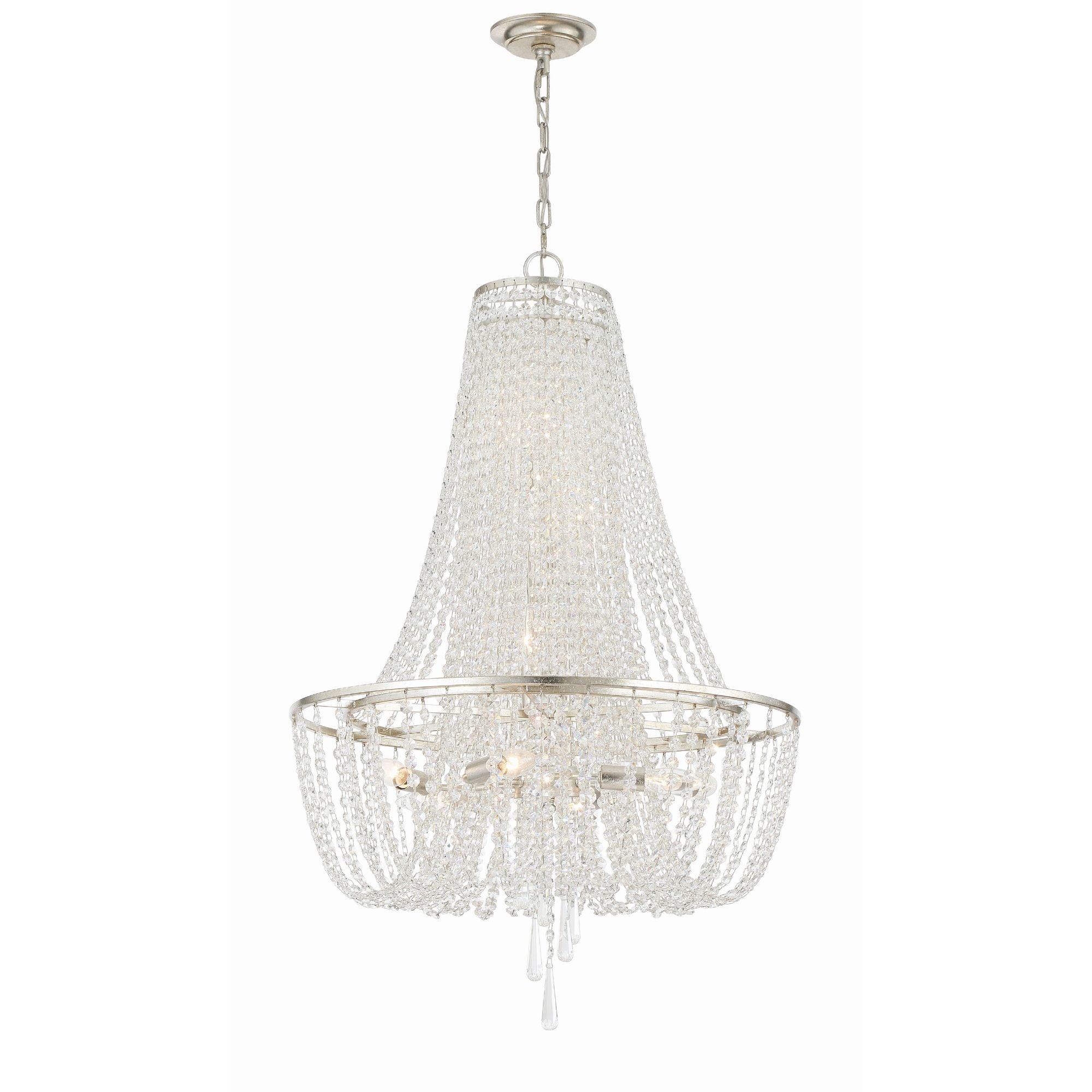 Arcadia 24'' Antique Silver Chandelier Silver 24"W x 36.5"H x 24"D