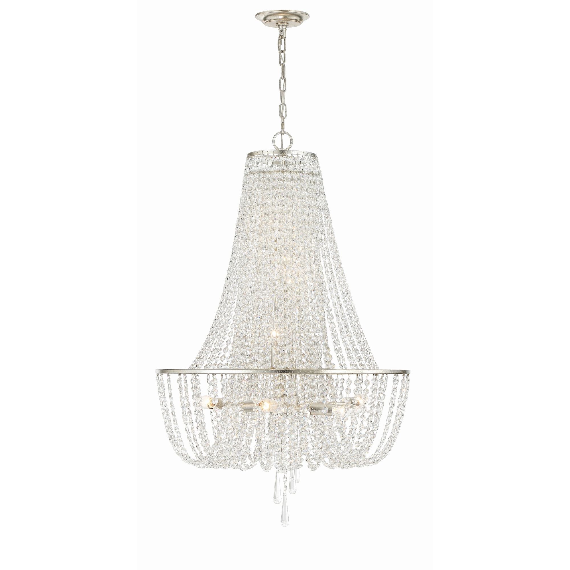 Arcadia 24'' Antique Silver Chandelier Silver 24"W x 36.5"H x 24"D