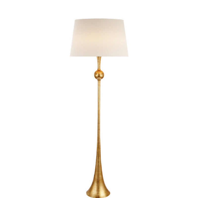 AERIN Dover Floor Lamp in Gild with Linen Shade