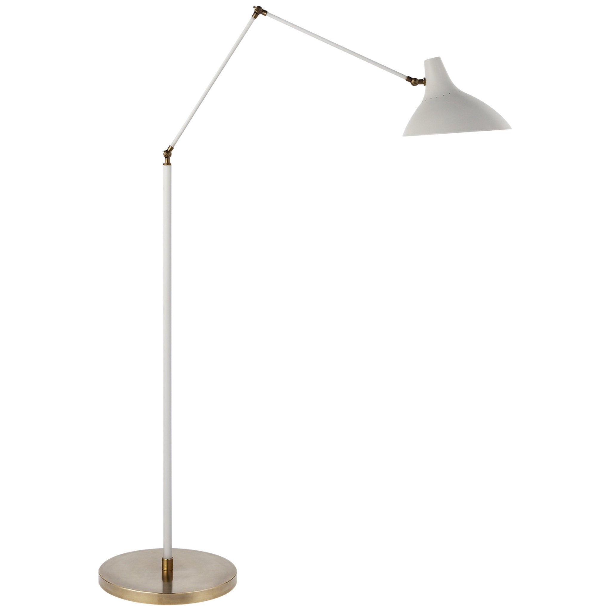 AERIN Charlton Floor Lamp in White and Hand-Rubbed Antique Brass