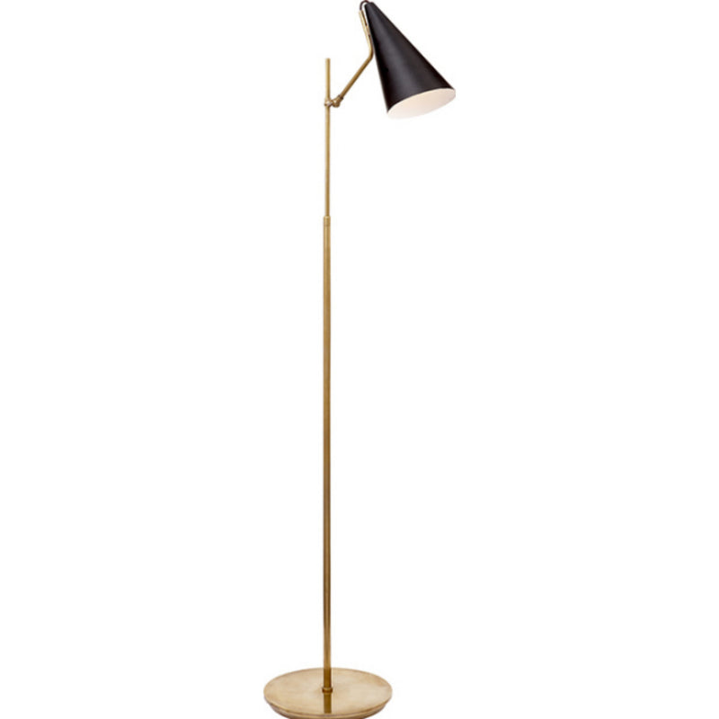 AERIN Clemente Floor Lamp in Hand-Rubbed Antique Brass with Black