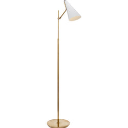 AERIN Clemente Floor Lamp in Hand-Rubbed Antique Brass with White