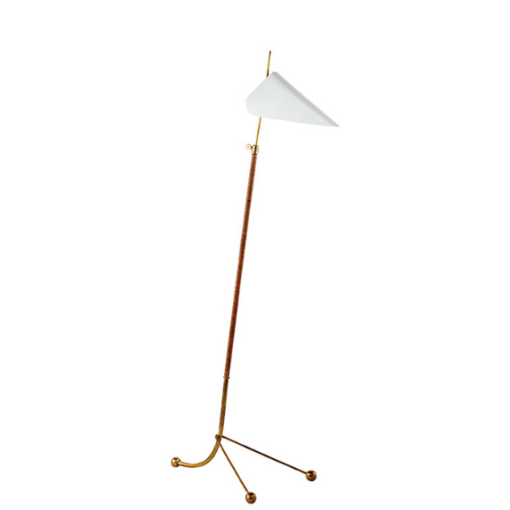 AERIN Moresby Floor Lamp in Hand-Rubbed Antique Brass with White Shade
