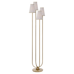 AERIN Montreuil Floor Lamp in Gild with Linen Shades