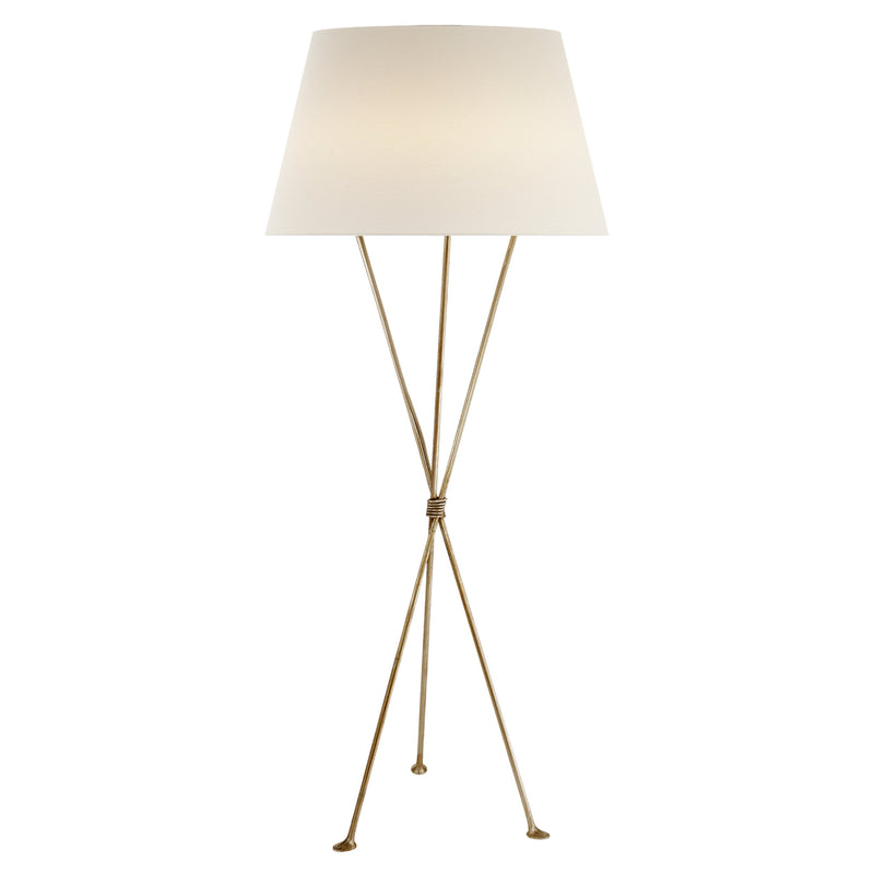 AERIN Lebon Floor Lamp in Gild with Linen Shade