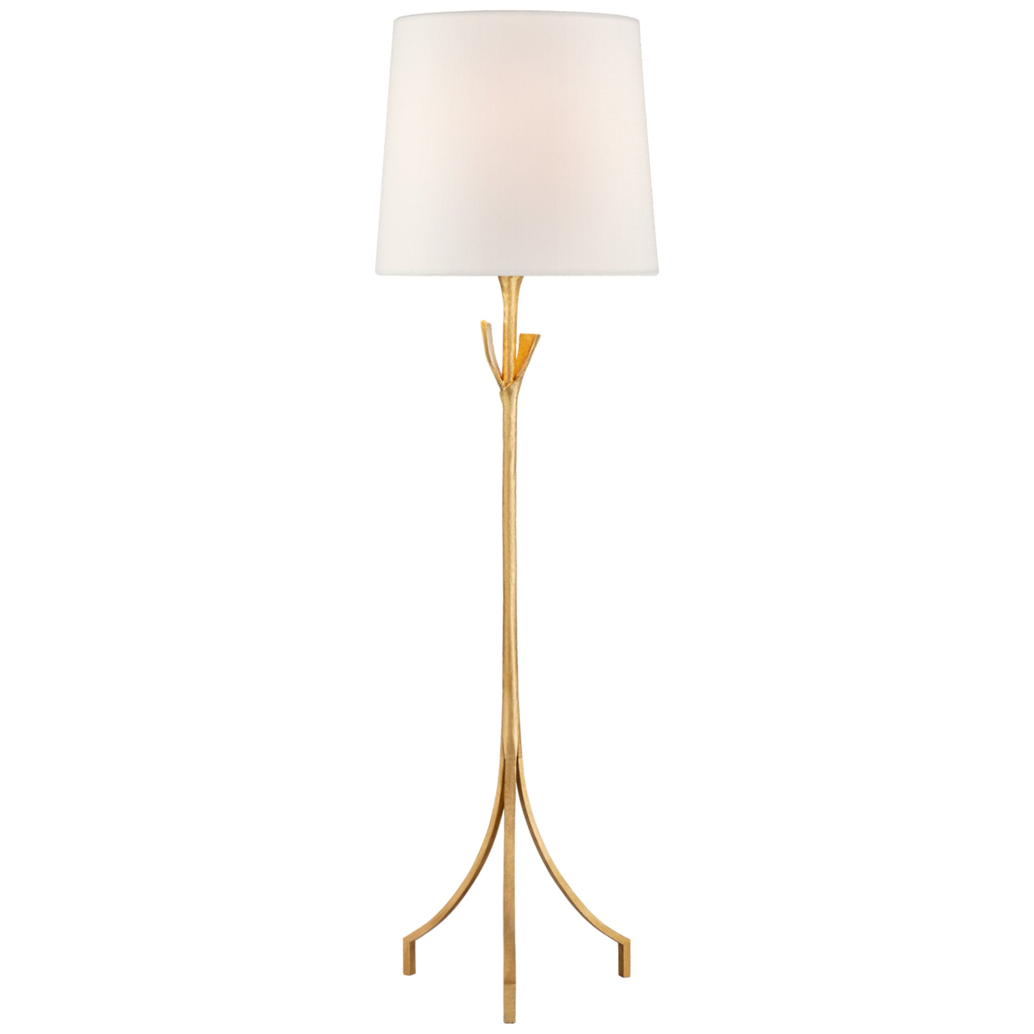 AERIN Fliana Floor Lamp in Gild with Linen Shade