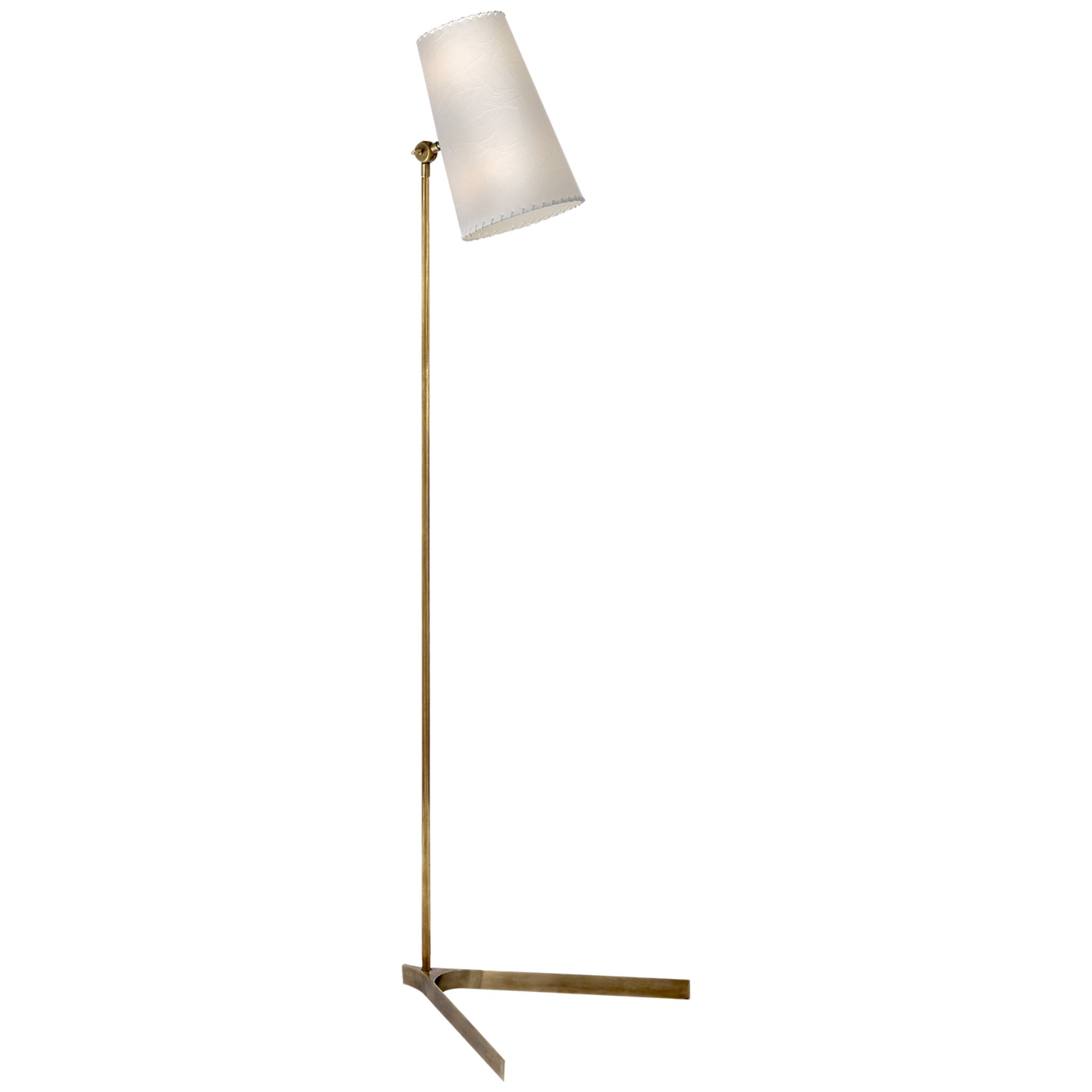 AERIN Arpont Floor Lamp in Hand-Rubbed Antique Brass with Parchment Stitched Shade