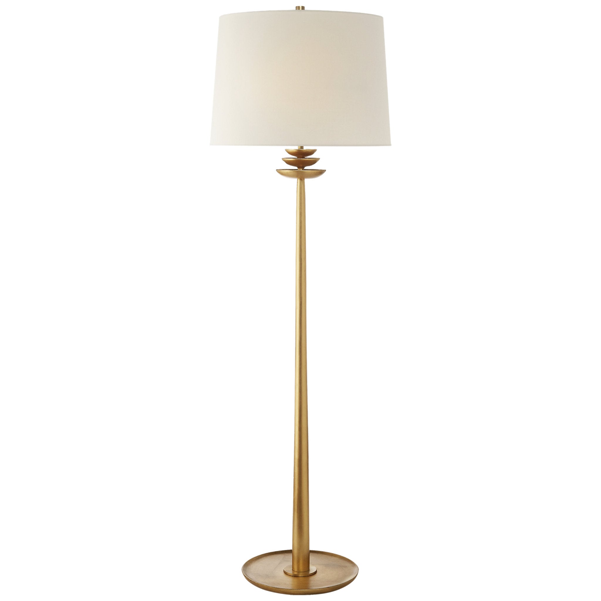 AERIN Beaumont Floor Lamp in Gild with Linen Shade