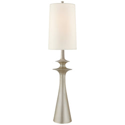 AERIN Lakmos Floor Lamp in Burnished Silver Leaf with Linen Shade