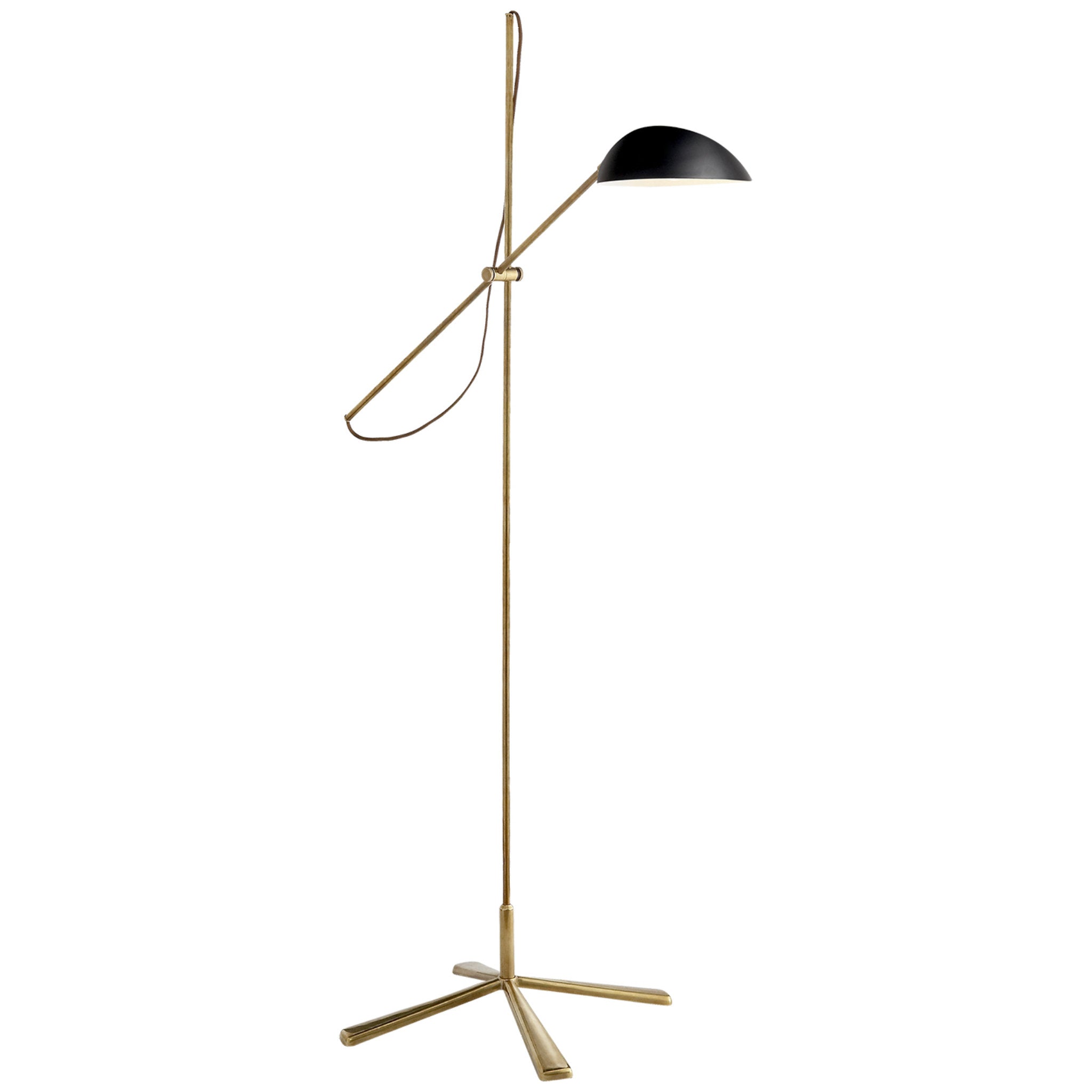 AERIN Graphic Floor Lamp in Hand-Rubbed Antique Brass with Black