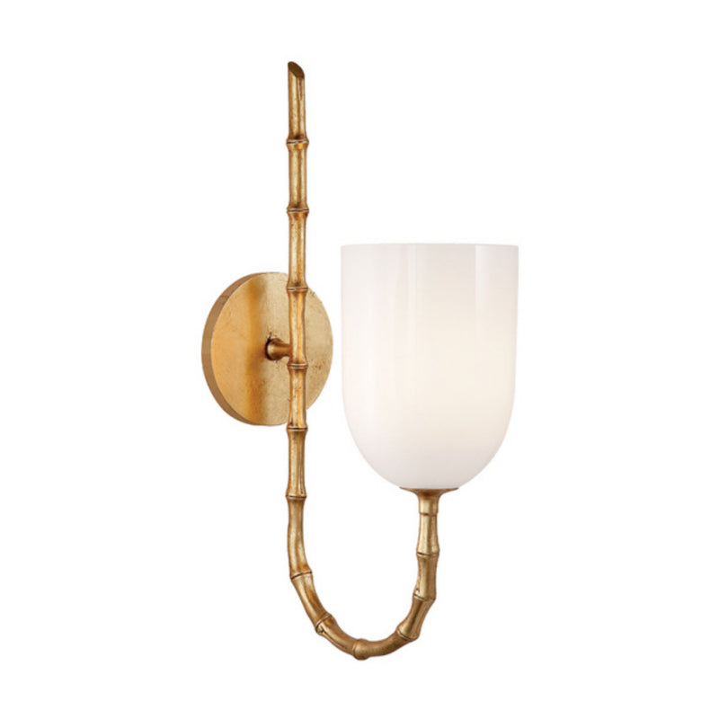 AERIN Edgemere Wall Light in Gild with White Glass