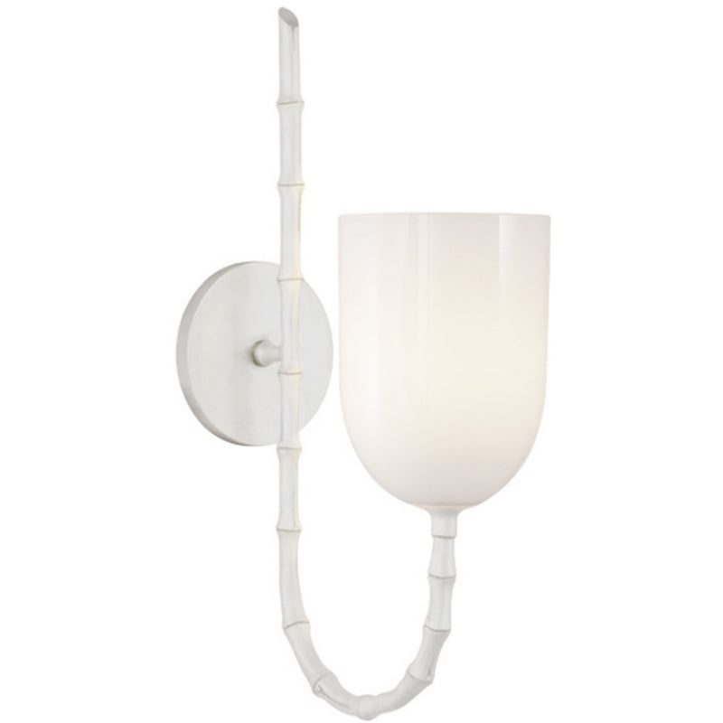 AERIN Edgemere Wall Light in Plaster White with White Glass
