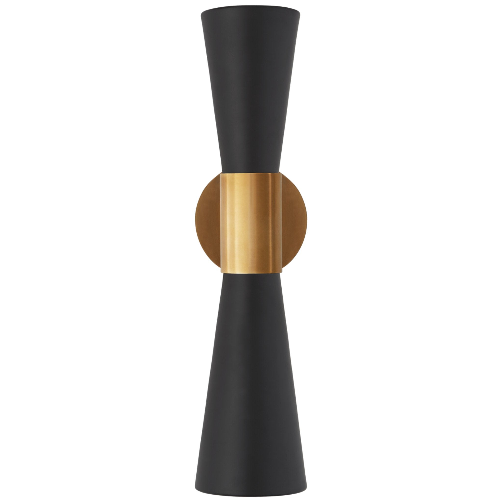 AERIN Clarkson Medium Narrow Sconce in Hand-Rubbed Antique Brass and Black