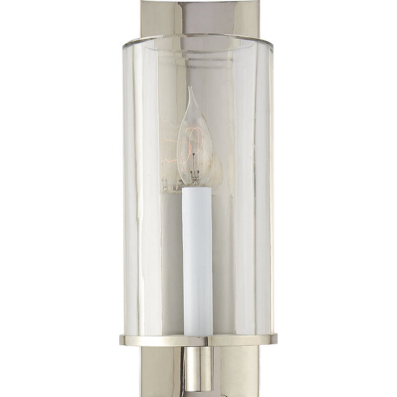 AERIN Truffaut Single Sconce Polished Nickel with Clear Glass
