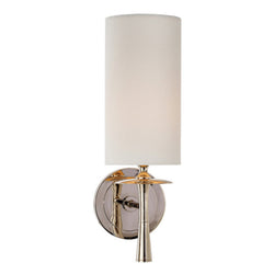 AERIN Drunmore Single Sconce in Polished Nickel with Linen Shade