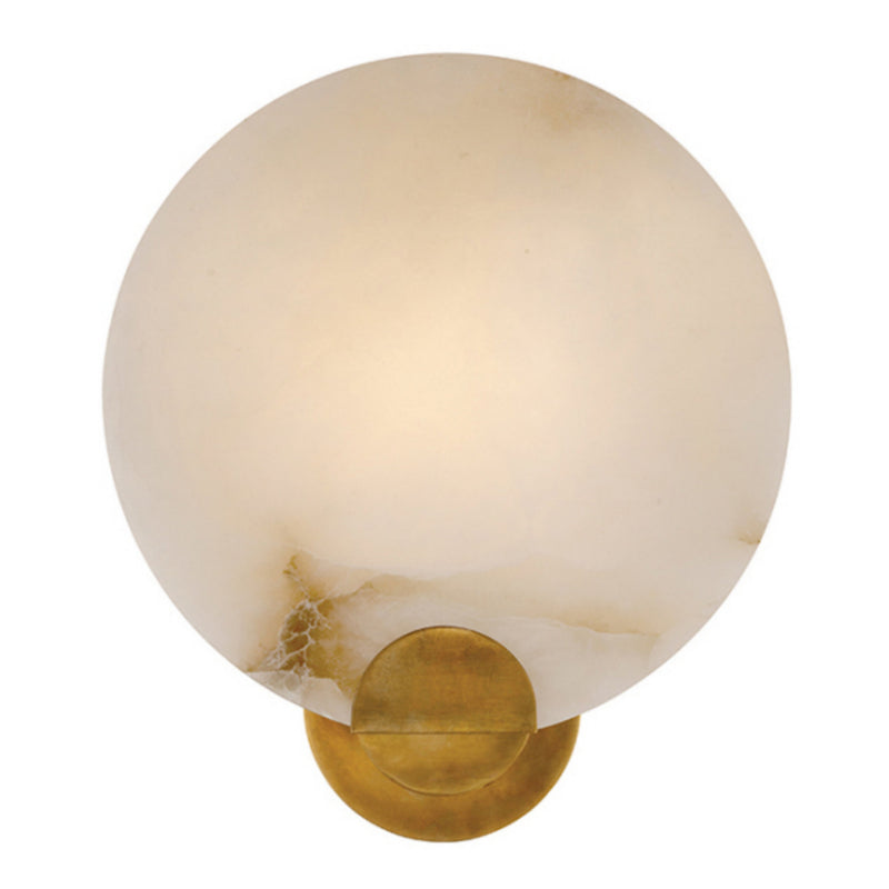 AERIN Iveala Single Sconce in Hand-Rubbed Antique Brass with Alabaster Shade