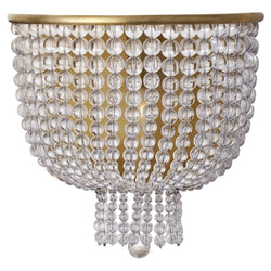 AERIN Jacqueline Medium Sconce in Hand-Rubbed Antique Brass with Clear Glass