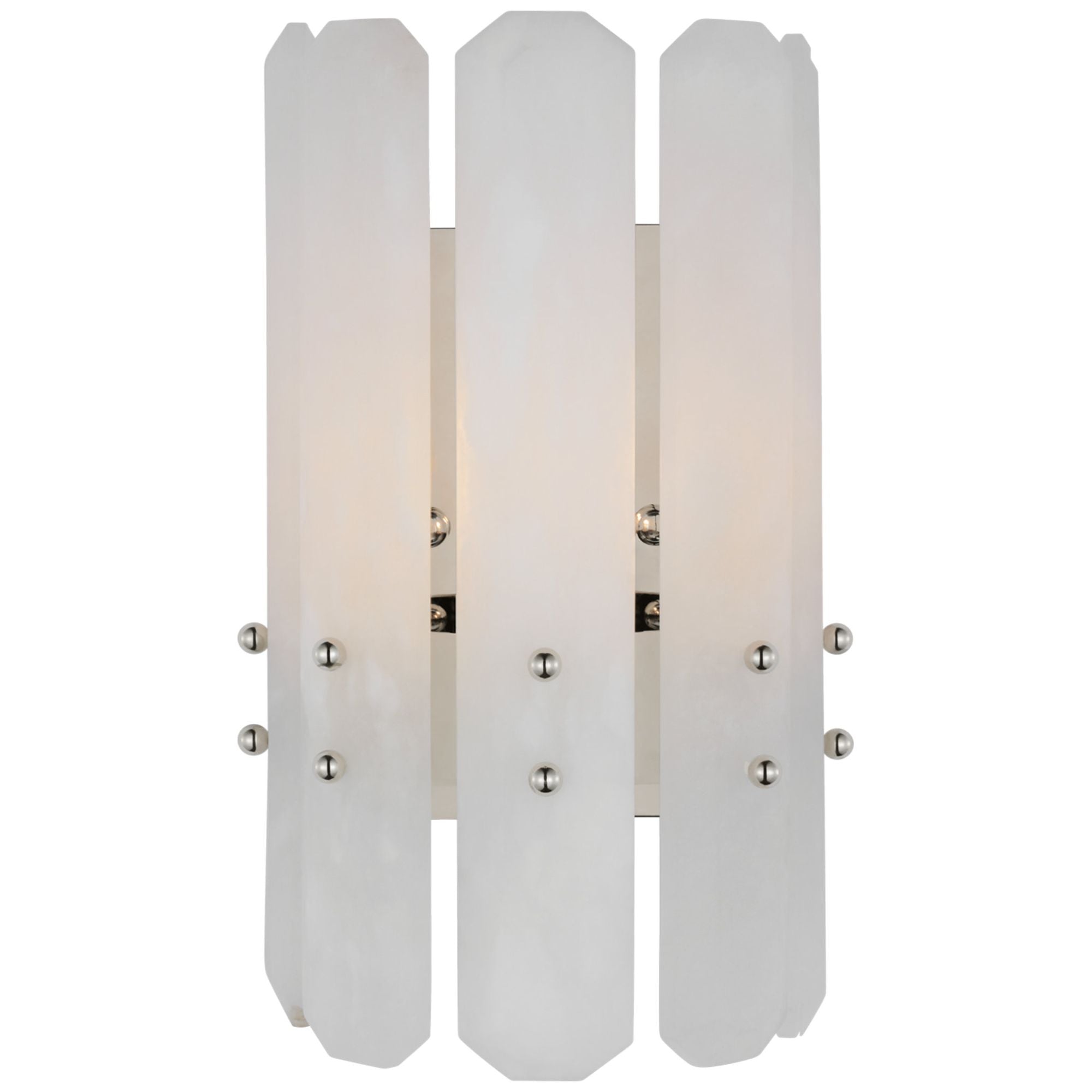 AERIN Bonnington Wall Sconce in Polished Nickel with Alabaster Wall Light W6.75" x H12"