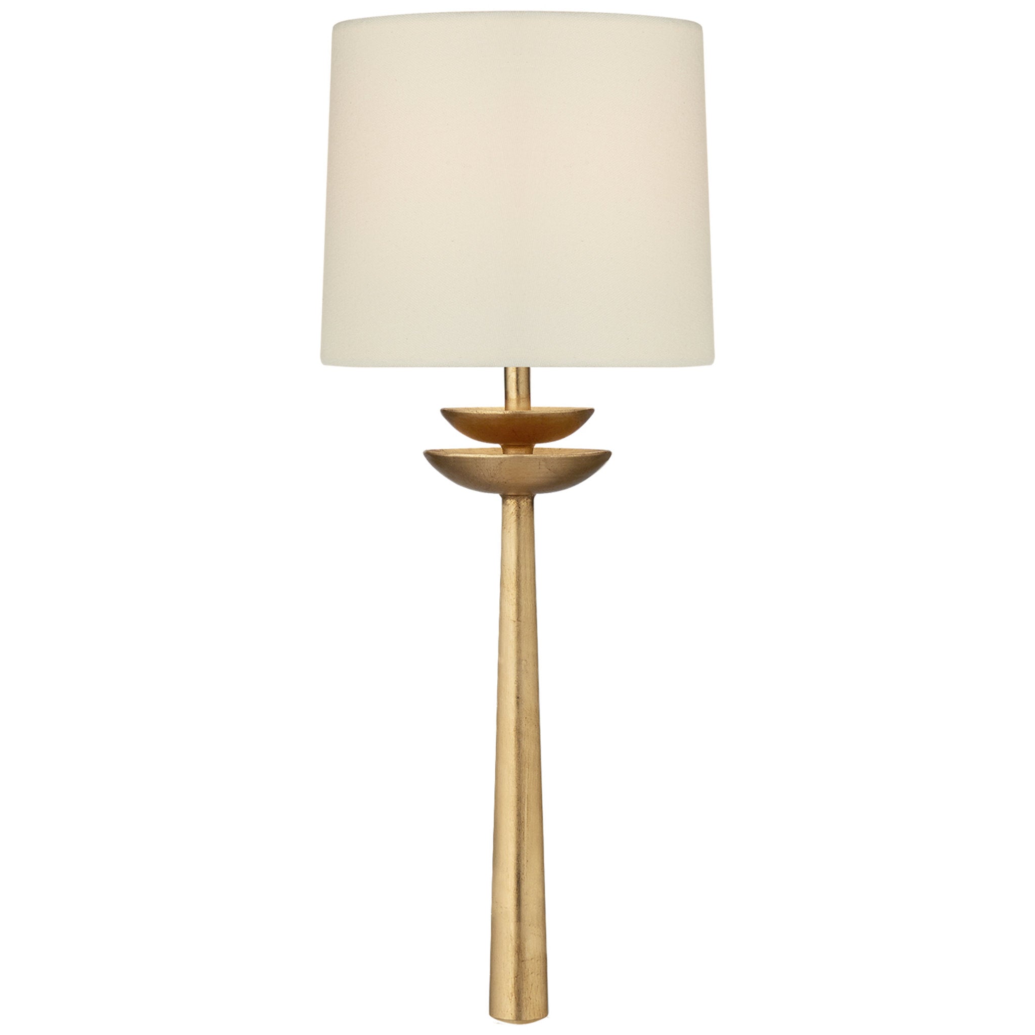 AERIN Beaumont Medium Tail Sconce in Gild with Linen Shade