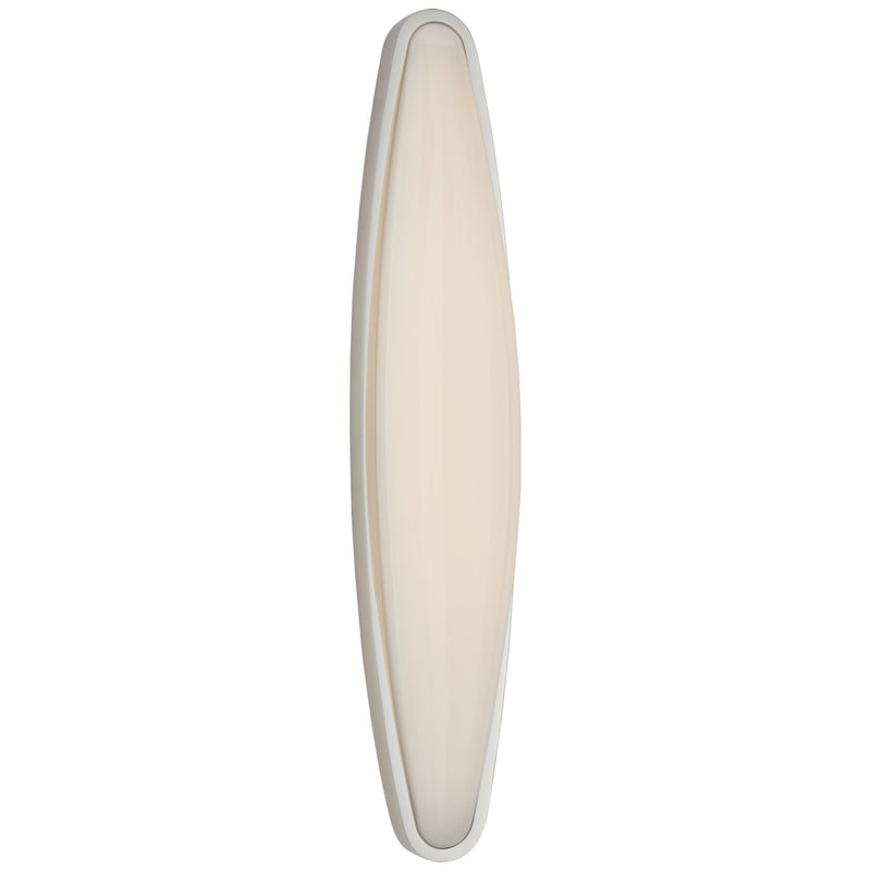 AERIN Ezra Large Bath Sconce in Polished Nickel with White Glass