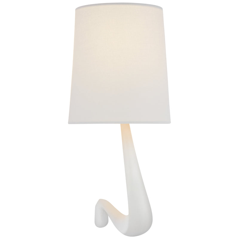 AERIN Gaya Large Sconce in Plaster White with Linen Shade