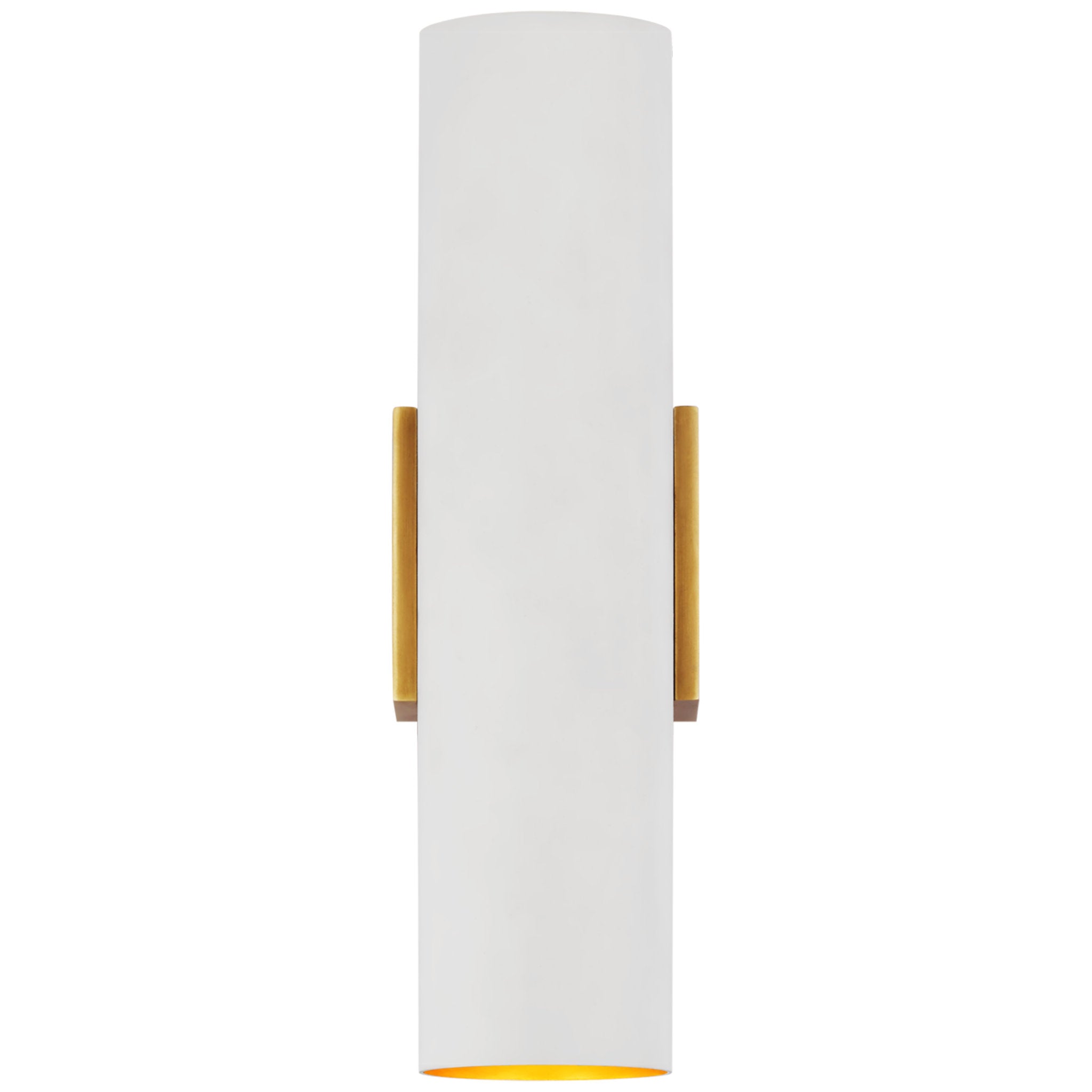 AERIN Nella Medium Cylinder Sconce in Hand-Rubbed Antique Brass and Plaster White