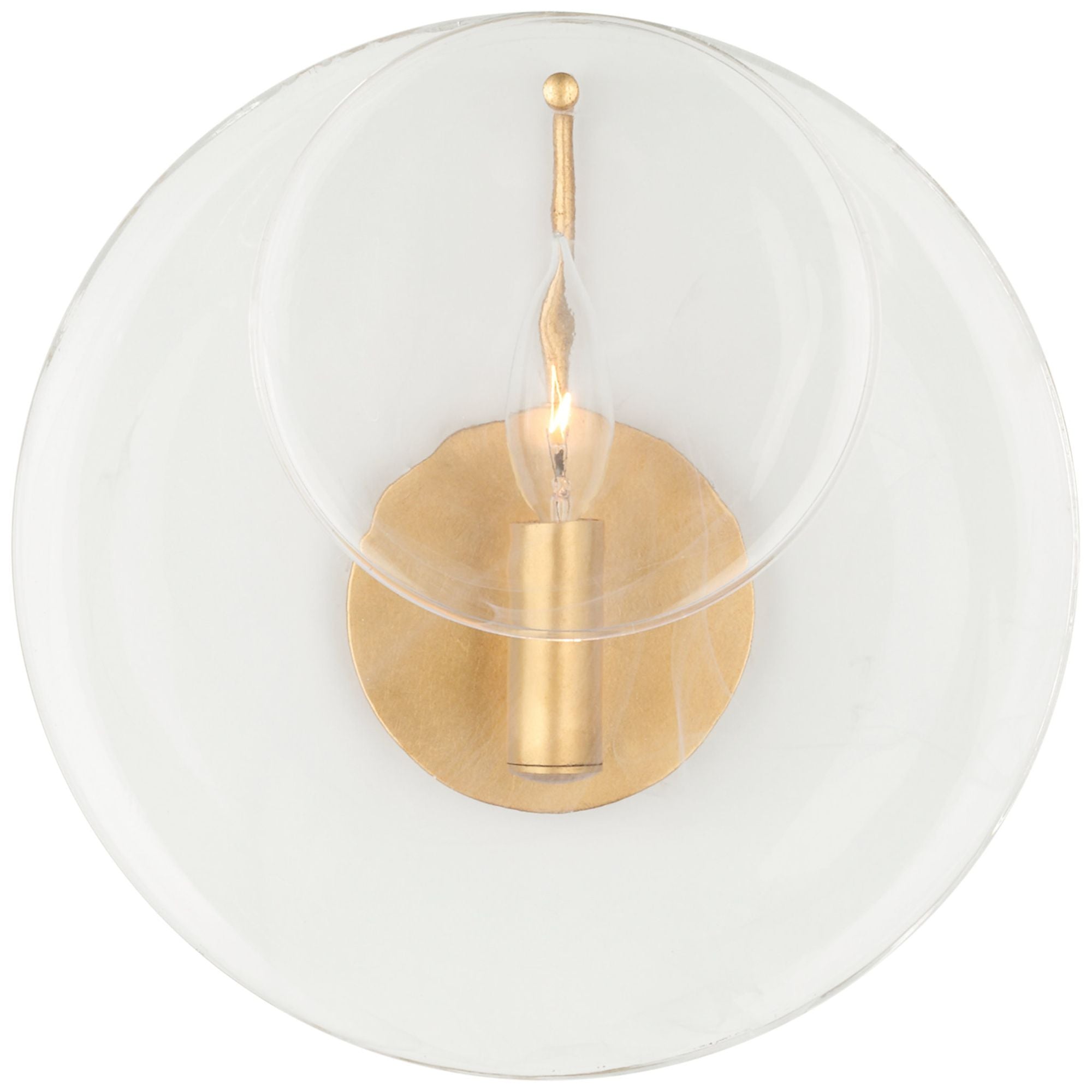 AERIN Loire Small Sconce in Gild with Clear Strie Glass