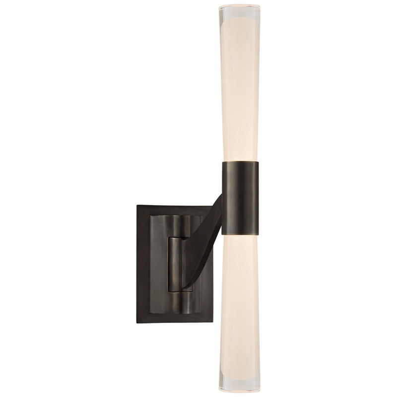 AERIN Brenta Single Articulating Sconce in Bronze with White Glass
