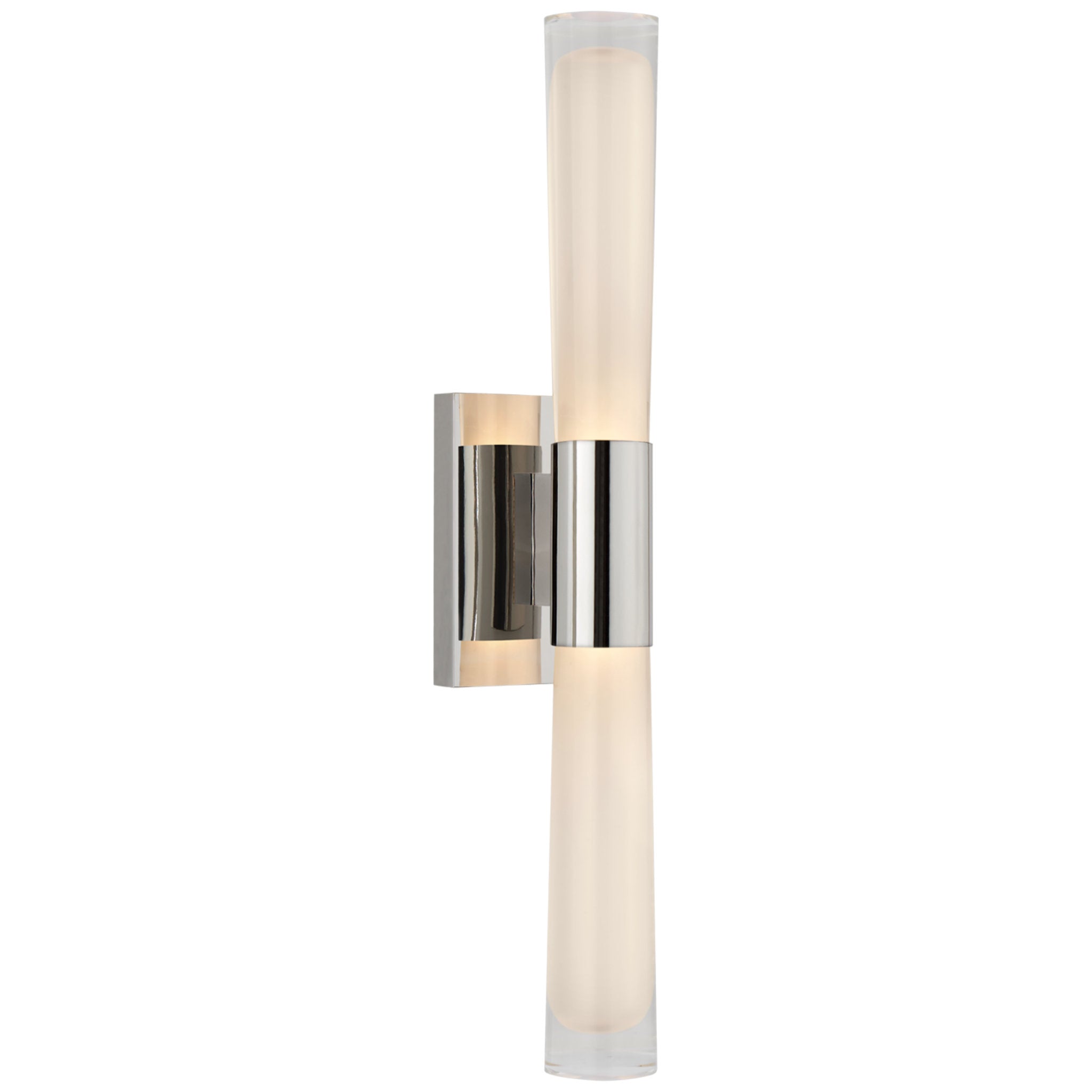 AERIN Brenta Single Sconce in Polished Nickel with White Glass