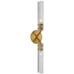 AERIN Casoria 23" Linear Sconce in Hand-Rubbed Antique Brass with Clear Glass