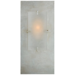 AERIN Dominica Rectangle Sconce in Burnished Silver Leaf and Alabaster