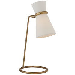 AERIN Clarkson Table Lamp in Hand-Rubbed Antique Brass with Linen Shade
