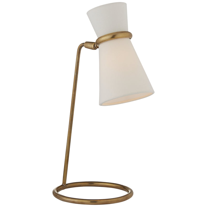 AERIN Clarkson Table Lamp in Hand-Rubbed Antique Brass with Linen Shade
