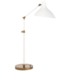 AERIN Charlton Table Lamp in White and Hand-Rubbed Antique Brass