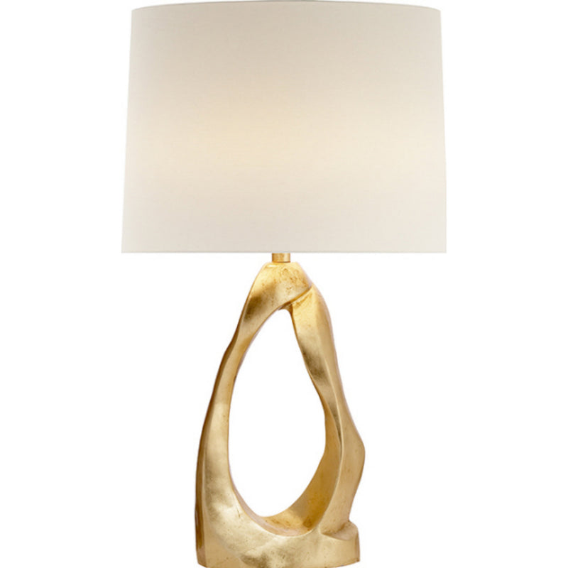 AERIN Cannes Table Lamp in Gild with Linen Shade
