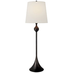 AERIN Dover Buffet Lamp in Aged Iron with Linen Shade