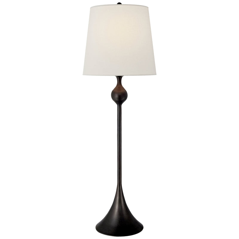 AERIN Dover Buffet Lamp in Aged Iron with Linen Shade