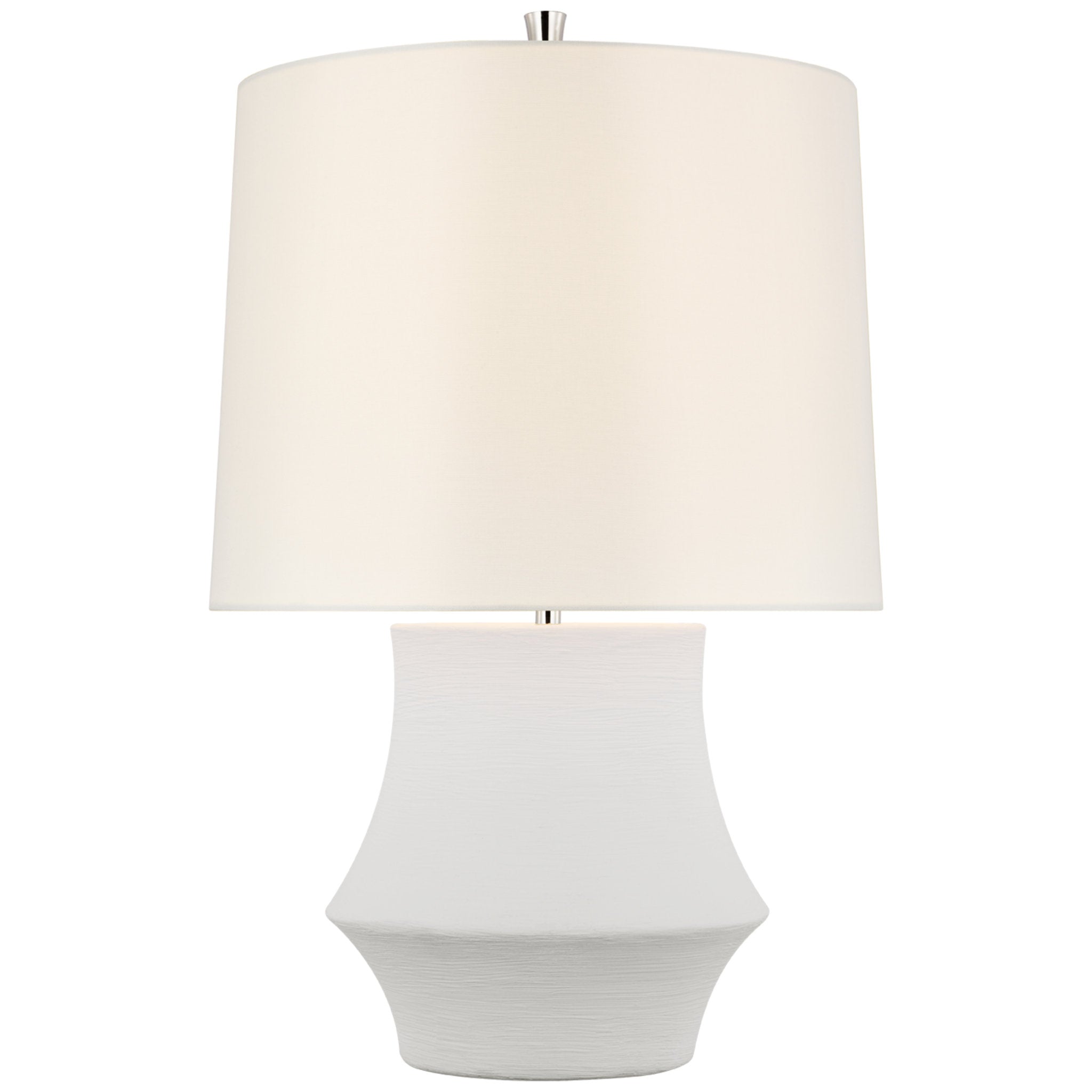 AERIN Lakmos Small Table Lamp in Plaster White with Linen Shade