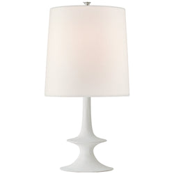 AERIN Lakmos Medium Table Lamp in Plaster White with Linen Shade