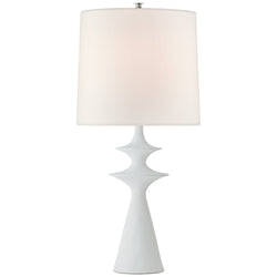 AERIN Lakmos Large Table Lamp in Plaster White with Linen Shade